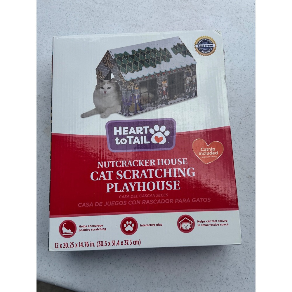Heart to Tail Cat Scratching Playhouse Nutcracker House with Catnip Holiday Pet